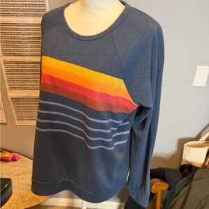 P.J. Salvage Cozy Blue and Color Accents Sweatshirt